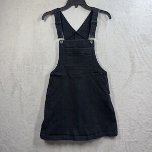 Blackheart Black Denim Bib Overall Dress Women's Size S Goth Grunge